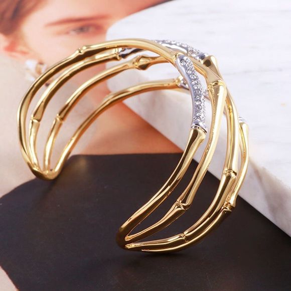ALEXIS BITTAR Solanales Crystal Bamboo Gold Cuff Bracelet - Picture 8 of 9